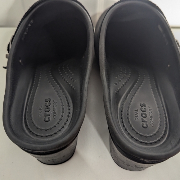 Crocs Sarah Womens Shoe Clog Black Size 11 Heel Comfort Strap Buckle - Picture 6 of 10